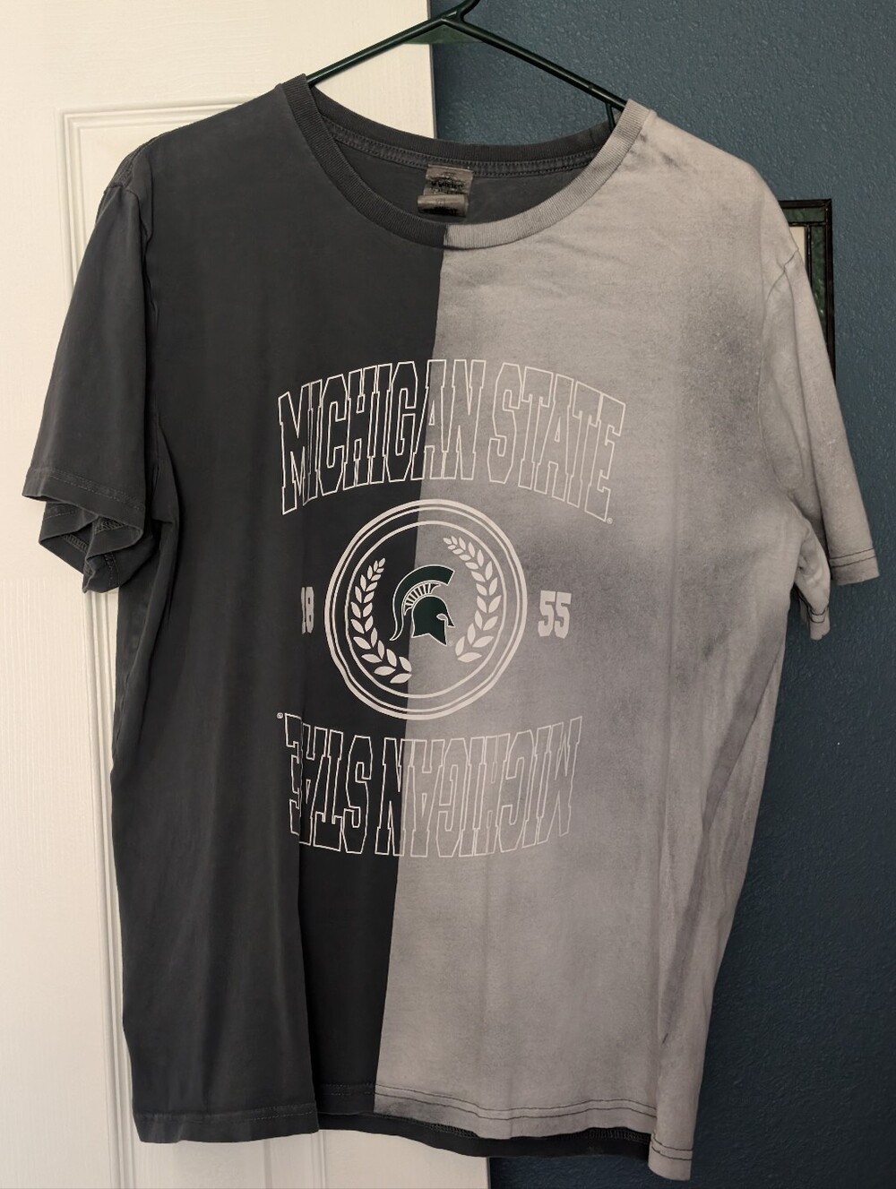 Michigan State - Color Blocked, Boxy, Cropped Shirt by GameDay Couture